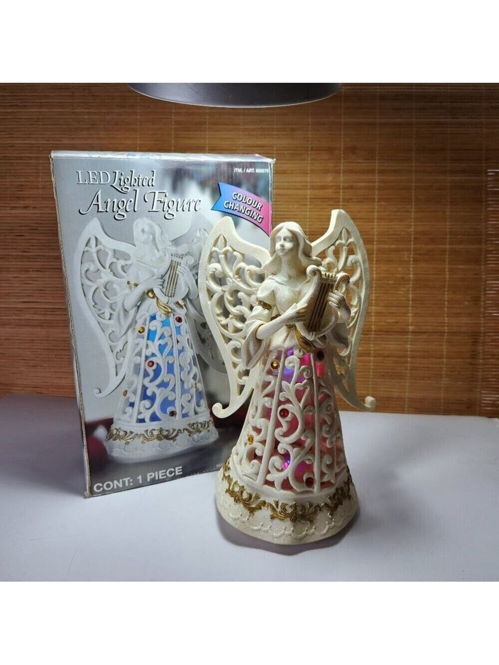 Costco LED Lighted Angel Figurine 11.5” Colour Changing Christmas Decor